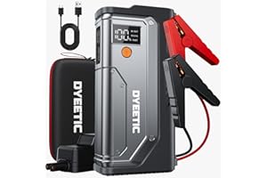 DYEETIC Avviatore Batteria Auto 7000A, 26800mAh Avviatore di Emergenza per 12V Auto/Moto (Tutti Gas o 12L Diesel), Starter Batteria Portatile Booster Avviamento con Torcia a LED, Cavi di Avviamento