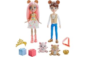 MATTEL Enchantimals Royal Enchantimals Bonita Bear y Bannon Bear Pack 2 muñecos oso con mascotas, accesorios y ropa de gala