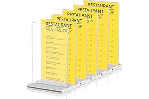 TOATELU 5 unidades de soporte acrílico A5, transparente, A5, soporte de mesa, expositor de mesa para fotos, restaurante, cafetería, oficina, 15 x 21 cm