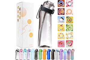 USPER Botella de agua de aire con cápsulas de sabor, juego de iniciación de 650 ml, botellas sin BPA, cápsulas de sabor perfumadas, 0 tazas de azúcar y agua para exteriores (con 1 cápsula de sabor)