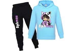 YUANZLN Youtube Merch Girls Tracksuit Hoodie & Joggers Pant 2Pcs Outfit Kids Cartoon Casual Clothing