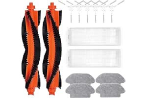 JEGEHOYO Accesorios de repuesto para aspiradora Xiaomi Mi Robot Vacuum S12/Mop 2S/Mop Pro/Mop P, trabajo eficiente, 2 cepillos de rodillos, 2 filtros, 4 toallitas, 6 cepillos laterales, 1 cepillo de limpieza