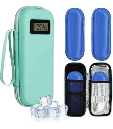 FRIO GLAUKOM Kühltasche 14 X 12 Cm Weinrot | Mit Wasserfeste Nylon Innentasche Kein Eispack Oder Batterien Noetig Fuer Eine Kombinationen Von Ampullen Oder Patronen Kein Pen