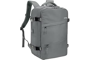 HOMIEE Damski plecak podróżny, 40 l, bagaż podręczny, plecak na laptopa o przekątnej ekranu 15,6", do pracy, szkoły, na weekend, podróż, plecak sportowy, na co dzień, torba szkolna, rozmiar kabiny