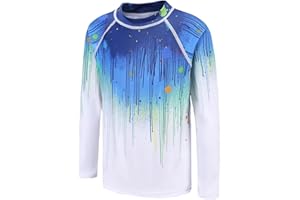 AISYEE Boys Swim Top Long Sleeve Kids One Piece Rash Guard Swimsuit Boys Rash Vest Age 5-14