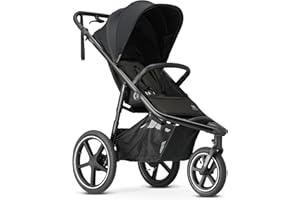Deryan Bolt Jogger wózek dziecięcy kombi do każdego terenu, składany i przenośny wózek spacerowy, do biegania od 6 miesięcy, czarny