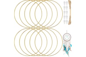 Sinofort Cerchi Metallo per Ghirlande,10 Pezzi Anelli per Bomboniere 20cm Cerchi Metallo per Decorazioni per Realizzare Decorazioni per Ghirlande da Tavolo di Nozze