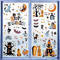 LOMIMOS 70 PCS Halloween Fenêtre Autocollants De Chat Noir,8