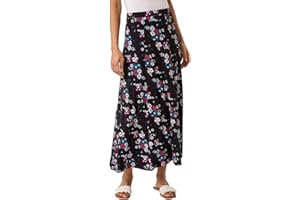 Roman Originals Gathered Skirt for Women UK Ladies Midi Maxi Long Stretchy Jersey Casual Smart Party Going Out Fit Flare Elasticated Waist Flattering A line Skater Swing