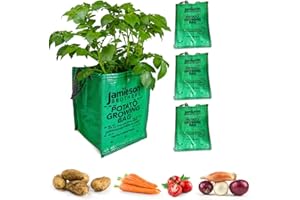 JBA Seed Potatoes 3 x Potato Planter Bags suitable for growing all Vegetables all year round 18"x12"x12" Has Drainage Holes and Carry Handles- By Jamieson Brothers