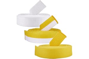 UCFBWO 3 cinturones de karate de algodón de 220 cm, cinturón de judo, cinturón de artes marciales para deportes de Budo, judo, karate, taekwondo y más, aprox. 4 cm de ancho, cinturón de artes