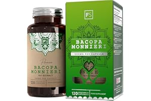 FOCUS FS Bacopa Monnieri | 120 Brahmi Capsules - 500mg Bacopa Per Serving | Vegan Brahmi Powder Monnieri Capsules | Non-GMO, Gluten & Allergen Free | Manufactured in The UK