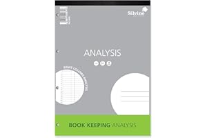 Silvine A4 Book Keeping Analysis Pad, 80 Pages Printed 'Analysis' 8 Columns - Ref A4A8,Grey