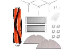APZOVO Pièces de rechange pour aspirateurs Xiaomi Roborock S50 S51 S55 S5 max S6 S60 S65, Kit d'accessoires 18 pièces - Brosse, Hepa Filtres, Chiffons de Nettoyage pour Xiaomi aspirateurs