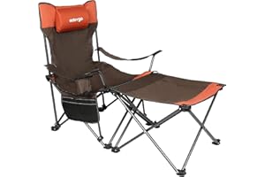 Edaygo Campingliege Faltbar Liegestuhl Campingstuhl mit Fußteil, mit Kopfstütze & Tragetasche, Belastbarkeit 100 kg, 58 x 77,