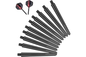 SNUGZEST 10 Pcs Dart Shafts,Increased Aerodynamic Flow, Dart Shafts,Nylon Darts Corner Dart Shafts Including Steel Ring(Color:Black)