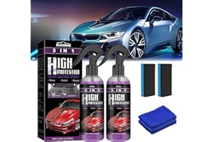 AEBDGDD High Protection 3in1 Spray, 3 In 1 Neues Verbessertes Schnelles Autobeschichtungsspray, Auto Politur,Multi Functional Coating Renewal Agent,Car Nano Kratzer Spray,Auto Nano Beschichtungsspray (2PC)