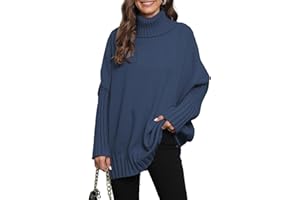 QUNERY Pull Femme Hiver Col Roulé Pullover Chaud Casual Sweat Femme Manche Longue Hauts Mode Automne Pull Tricoté