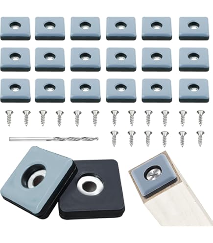 Lot De 20 Patins En Téflon Pour Meubles Avec Clous De Protection Pour Pieds De Meubles En Carrelage Et En Bois Dur Bleu