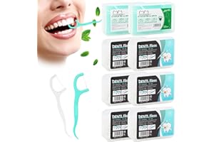 ZYKORT 400 PCS Fil Dentaire, Fil Dentaire Jetables Dans une Boîte Portable, 100 Fils Dentaires Menthe et 300 Fils Dentaires Ordinaires, Fil Dentaire avec Manche pour Détartrage Dentaire