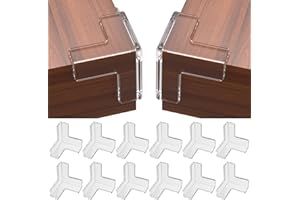 MARICATO Coin de Table Protection Bebe, 12 PCS Protection Coin de Table bébé, T-Formes Transparent Protection Angle Meuble, Protege Coin de Table Bebe pour Securite Enfant Sécurité Domestique