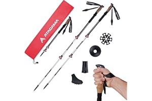 Atacama Bastoni da trekking telescopici – in carbonio 3k e alluminio 7075 Nordic Walking con manico in sughero per uomo e donna – angolo regolabile facilmente allungabile