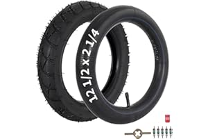 RUTU Ensemble de pneus et Chambres à air 12 1/2 x 2 1/4 Remplacement pour la Plupart des vélos électriques, Poussette pour bébé, Mini Dirt Bike, Vélo à Moteur pour Enfants et vélo d'équilibre
