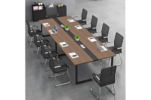 TAZYEE Konferenztisch große– Moderner Besprechungstisch mit Kabelmanagement – Büroarbeitstisch für Seminarraum, Coworking, Besprechungsraum, großer Esstisch - Stuhl Nicht im Lieferumfang enthalten