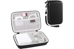 Canboc Cas Portable pour MacBook Air Pro Chargeur magsafe/magsafe 2 Adaptateur Secteur, iPhone 14/14 Pro magsafe Chargeur, USB C Hub, Type C Hub, USB Adaptateur multiport, Sac Rigide Eva