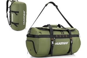 Hulongo Gym Bag Mens Sports Bag Durable 35L Travel Duffle Bag Backpack with Shoe Compartment Waterproof Holdall for Men Women