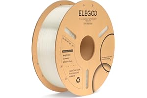 ELEGOO Filament PLA+ 1.75mm Translucide 1KG, Filament pour Imprimante 3D Précision Dimensionnelle +/- 0.02mm Bobine de Carton Filament d'Impression 3D Convient à la plupart des Imprimantes 3D FDM