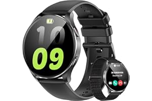Baolubao Smartwatch Damen Herren 1.43" AMOLED Always-On-Display Fitnessuhr Mit Telefonfunktion/Message Reminder,Sportuhr mit Pulsmesser/SpO2/Schlafmonitor/Schrittzähler, Smart Watch für Android iOS
