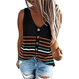 GOSOPIN Women Stripes Knitted Tank Vest Top Summer Sleeveless Blouse S-XXL