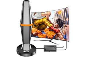 DGUPSP Antenne TV Intérieur Puissante TNT HD, 2024 Puissante Antenne TV Intérieur de Base magnétique puissante - 420km Réception Longue Portée à 360°, Compatible avec TV Portable 4K 1080P et Tous Les TV