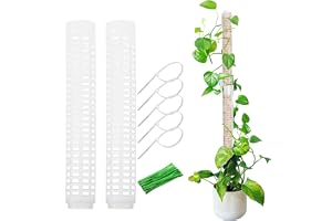 Moss Pole 2-Pack,Plastics Moss Pole for Plants | Reusable Pole for Plant Stakes, Growing Supports Potted Plants for Pothos, Monstera, Ivy Zmky