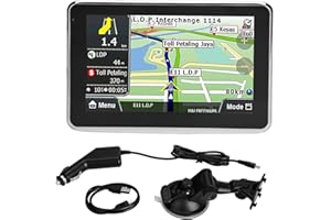 ‎KEENSO Keenso GPS Navigationssystem Universal 5 Zoll Touchscreen für Auto LKW 256MB 8GB MP3 FM Europa Karte/Lebenszeitkarten/Live-Verkehr/Live-Parken/Fahrerwarnungen/Automatische Stimme