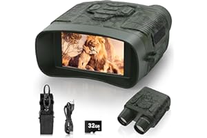 Binocolo Visione Notturna,Profey 4K HD Visore Notturno Digitale Infrarossi con 3.0" TFT HD LCD, 4000mAh Ricaricabile, Zoom Digitale 5X, Per Caccia, Birdwatching, Campeggio con Scheda 32GB