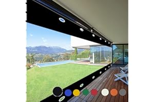 GYUEZX Impermeable Cortina Exterior,Transparente Lona con Ojales, Lona Gruesa de 0,5 mm,Cortinas De Partición,para Terraza Pérgola Porche Cenador Cochera (Alto x Ancho) 2,4x3,6m/7.87x11.81ft