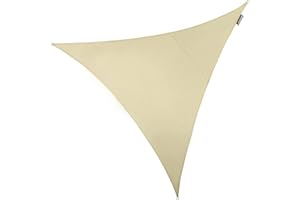 Kookaburra Waterproof Garden Sun Shade Sail Canopy in Ivory 98% UV Block (5m Triangle)