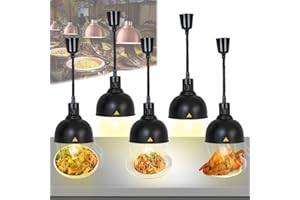 ‎VFDZ Wärmelampe Küche, Hängende Speisenwärmer Lampe Einziehbares, Wärmelampe Buffet 250W, Lebensmittel Wärmelampe für Küche und Buffets Esszimmer(25CM, 5 Stück)