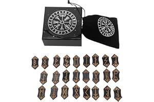 ZDYS Runstensset, tarotkort, nordisk runda, träset, graverade magiska runstenar, meditation, spådom, runa, träkortsset med förvaringsväska för nybörjare