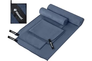 Hosuni Microfibre Towel Set, Soft Lightweight Gym Towel, Super Absorbent & Ultra Compact Travel Towel for Beach Sports Swimming Gym Yoga Camping Hiking (180 x 90cm +140 x 70cm+60 x 30cm)