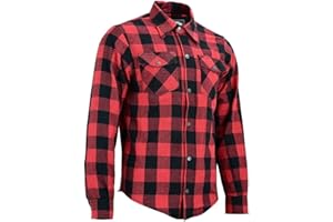 MCW Gear Men's Summer Motorbike Jacket - Ultimate Protection Motorcycle Lumberjack Shirt with CE Armored & Mesh Lined