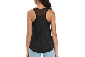 Dawnrole Palestra Donna Gym Top Senza Maniche in Rete Yoga Corsa Camicie Atletiche