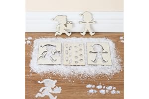 ‎FESTICY Festicy Wichtel Schablone und Kunstschnee Set 6-teilig I Wichtel Fußabdrücke, Handabdrücke und Silhouetten für kreative Wichtel Spuren I Wichtel Zubehör Weihnachten und Miniatur Wichtel Zubehör