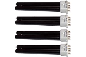 UVBrite® 4-Pack 9W PL 2G7 (9 Watt) Long-Life Ultraviolet Blacklight Bulb for UV Money Checker Fake Bank Note Detector