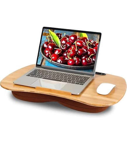 LAPGEAR Home Office Pro Lap Desk – With Wrist Rest, Mouse Pad & Phone Slot, Fits Up To 15.6" Laptops, Taj Mahal Marble