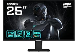 Gigabyte GS25F2 25" FHD Gaming Display - 1920 x 1080, 200 Hz, 1ms, 300 CD/m², Display HDR 10, HDMI 2.0, DisplayPort 1.4