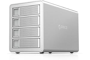 ORICO RAID Docking Station 4 Bay per Disco Rigido SATA HDD/SSD da 2,5/3,5 Pollici,Alloggiamento USB 3.0,Supporta RAID 0,1,5,10,CLONE,Capacità 4x18 TB,Argento (3549RU3-SV)