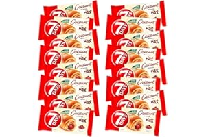 QUBROS 7Days Croissant Breakfast Pastry 80g | On the Go Snack | Creamy Chocolate Filling | Soft and Light Dough | Sweet Filled Delicious Baked Snacks (Max Croissant CACAO, 16 Pack)